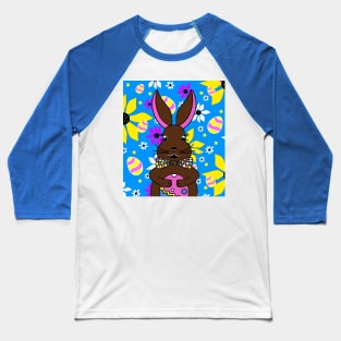 CUTE Easter Bunny Floral With Easter Eggs Baseball T-Shirt